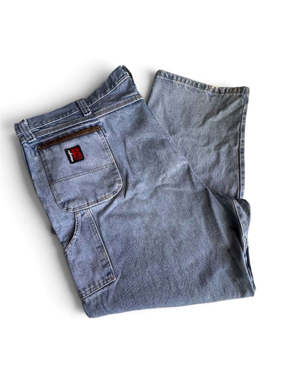 Wrangler RIGGS Workwear Mens 52x30 Vintage Indigo Carpenter Jeans Heavyweight